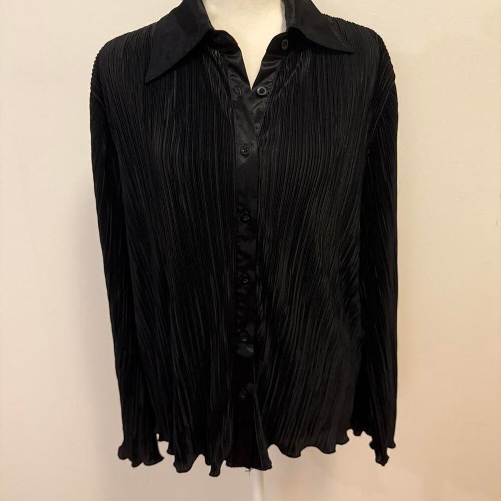 Sheer black y2k pleated pepermayo